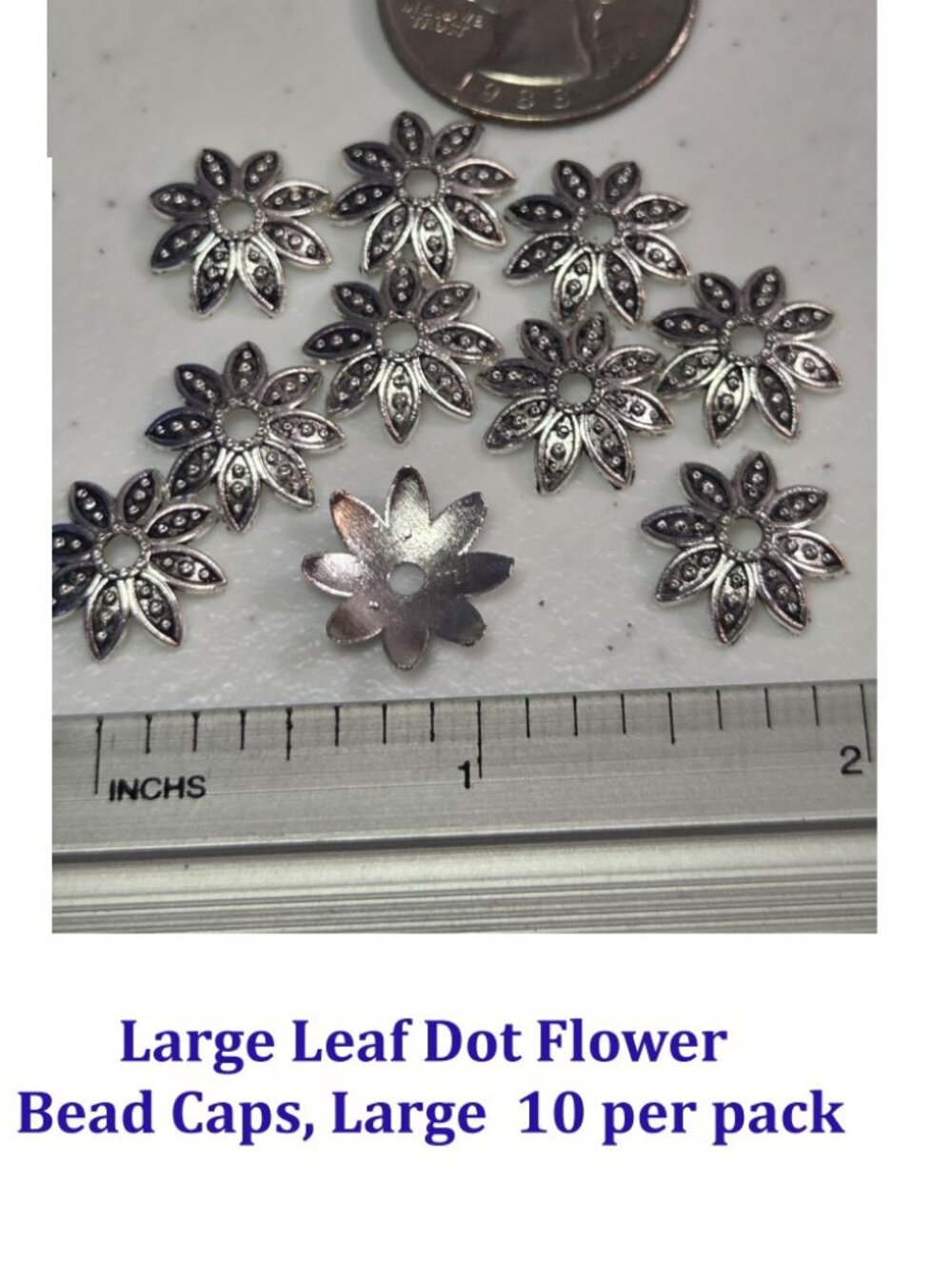 Leaf Dot Flower Caps, Large  10 per pack